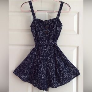 Polka dot and Navy romper